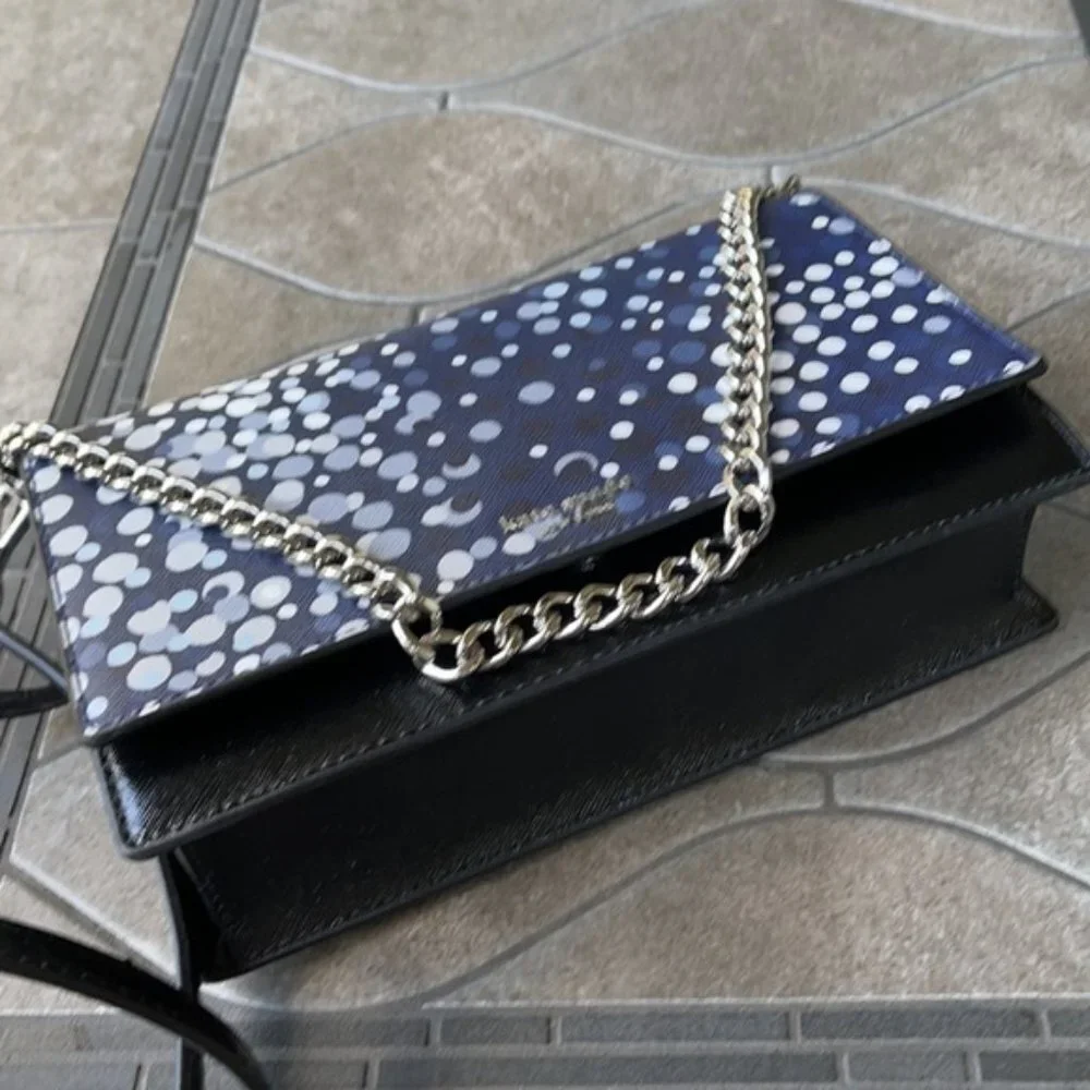 Kate Spade Cameron Convertible Crossbody Black with Multi-Colored Dots
